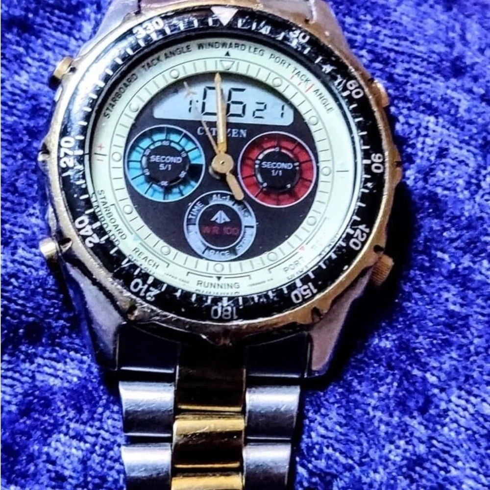 Citizen Vintage Yatchmaster Ana-Digital Mens Watch 2 Tone